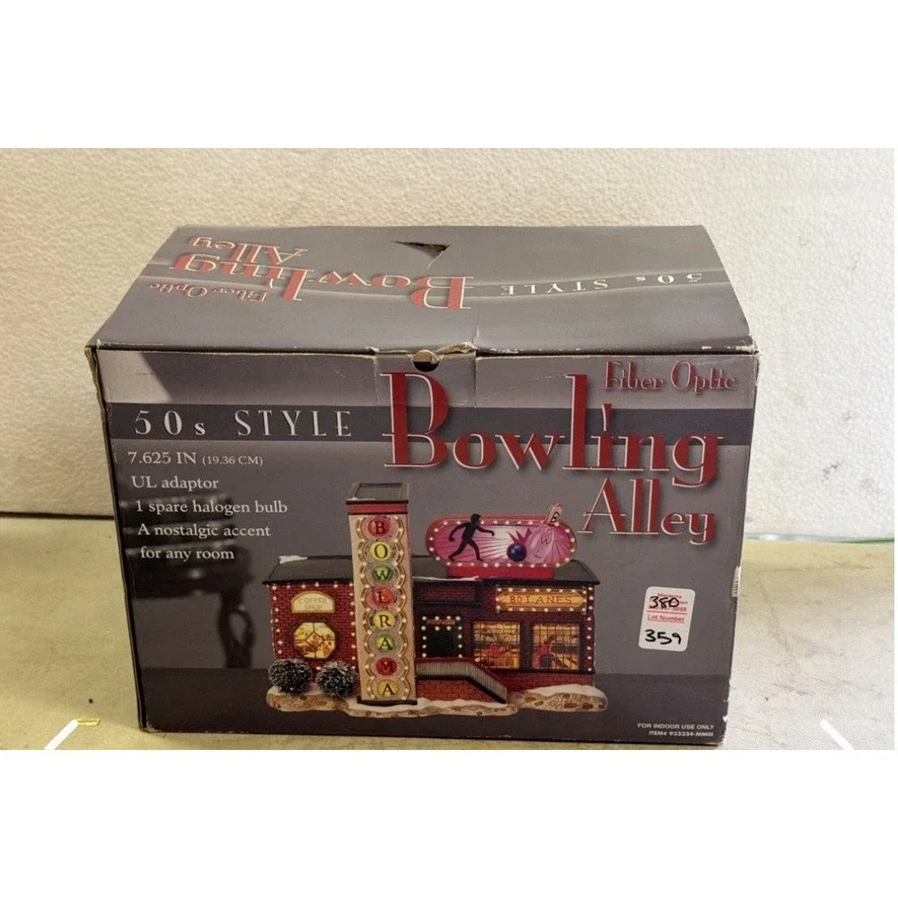 50s Style Fiber Optic Bowling Alley Village Set Decor
